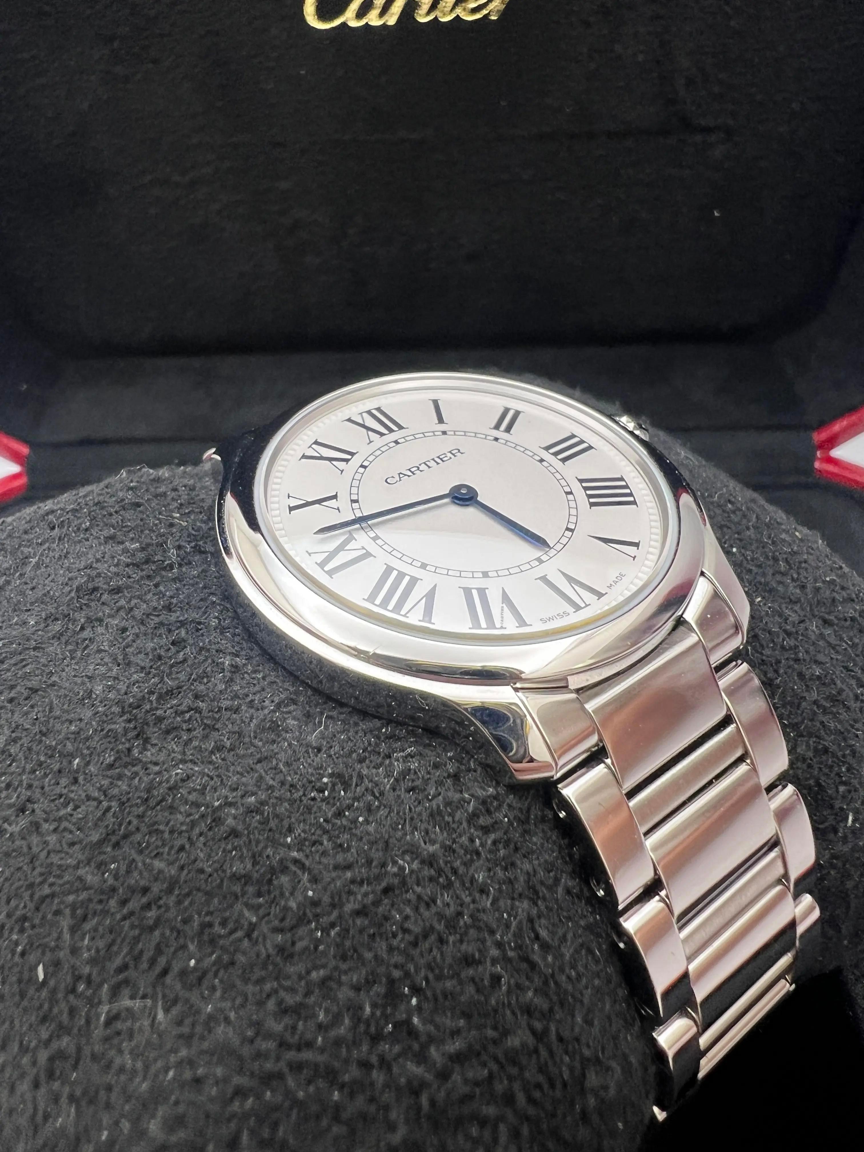 Cartier Ronde Must de Cartier 36mm WSRN0034 Silbernes Zifferblatt Box & Papiere im Angebot 3