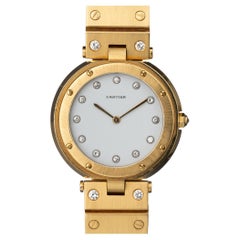 Cartier Ronde Opaline 81914 White Diamond Dial Diamond Lugs Special Order 18k YG