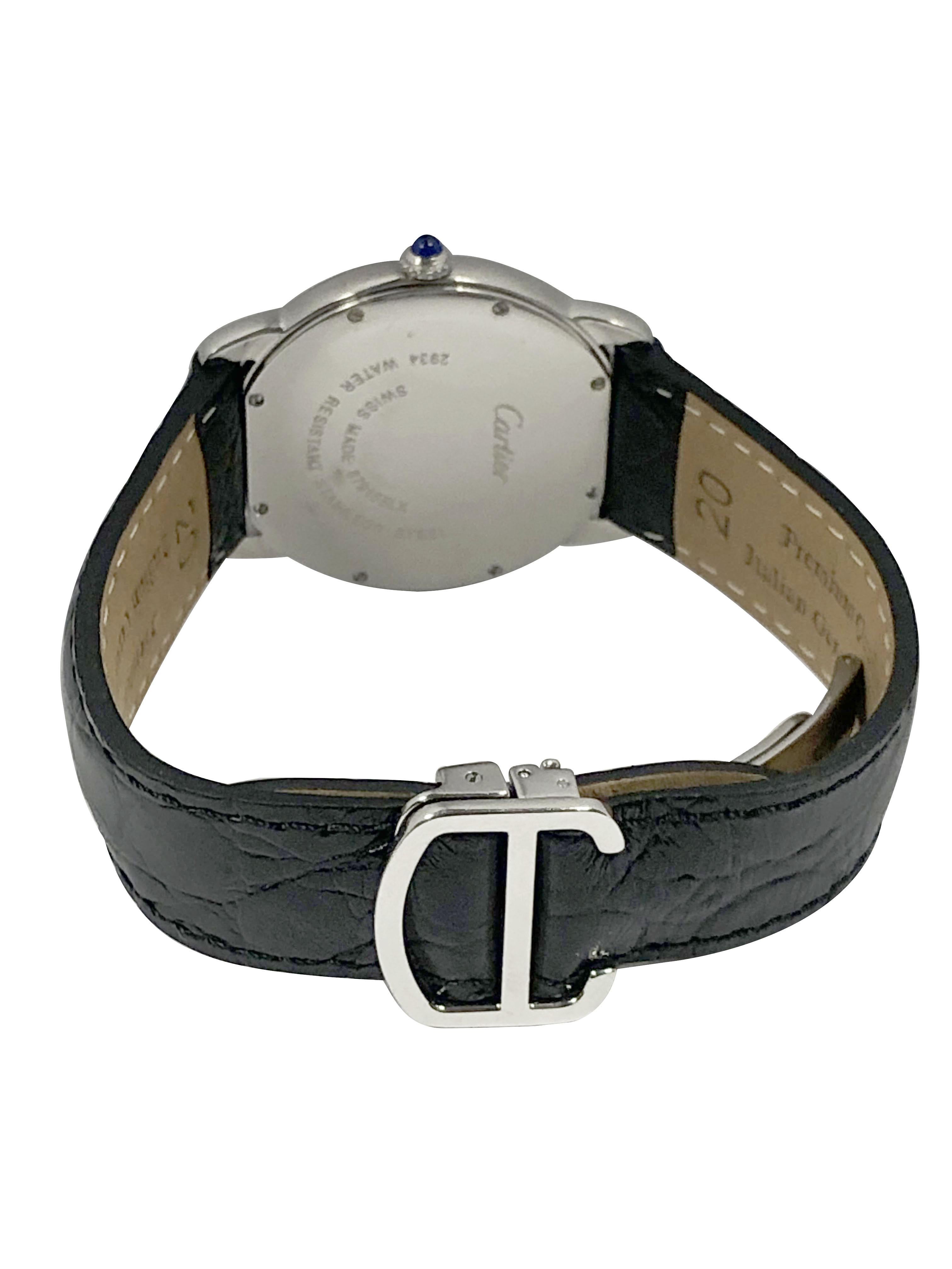 Montre-bracelet Cartier Ronde Solo 36 mm à quartz en acier Unisexe en vente