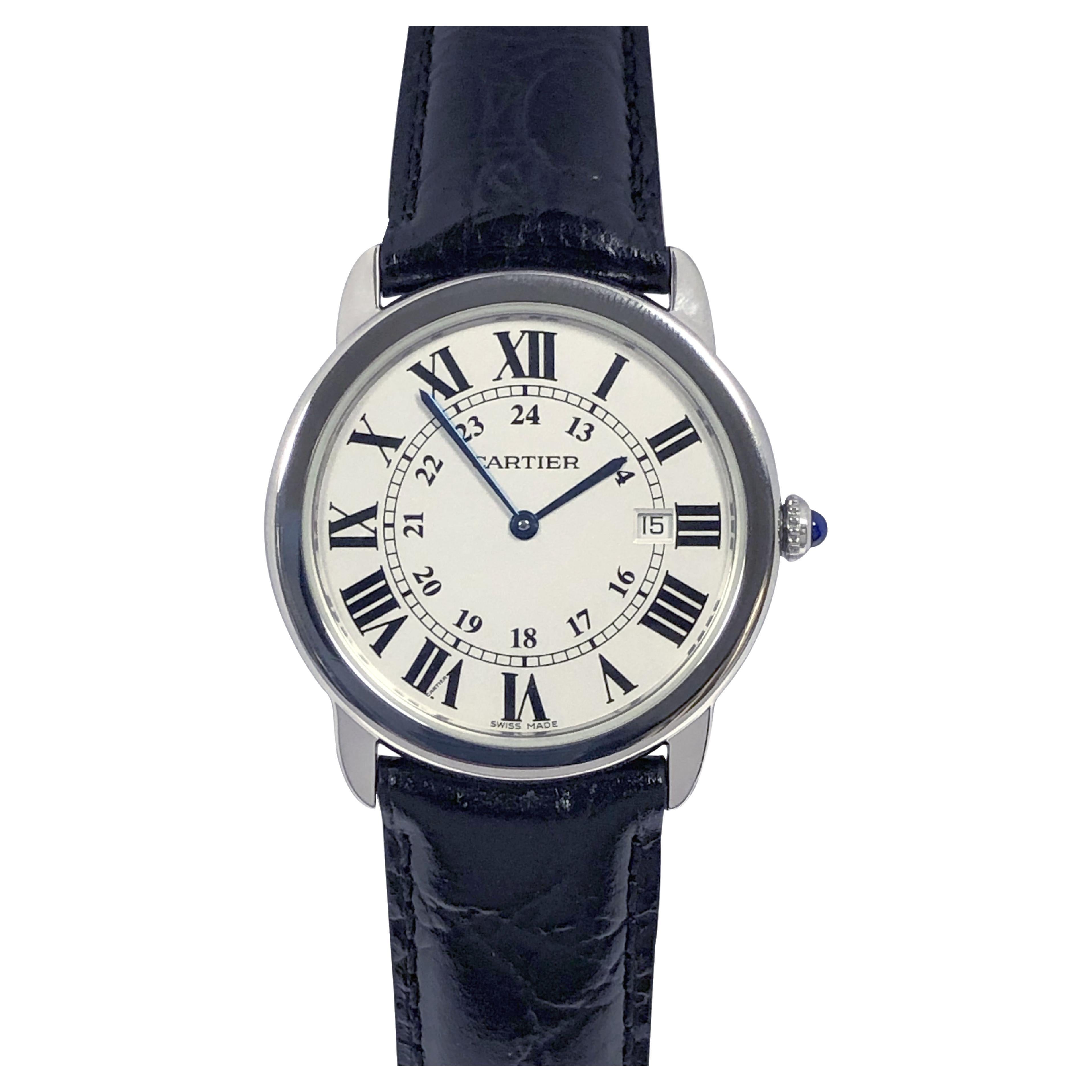 Cartier Ronde Solo 36 MM Stahl-Quarz-Armbanduhr