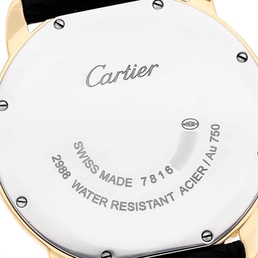 Cartier Ronde Solo Large Yellow Gold Steel Mens Watch W6700455 In Excellent Condition In Atlanta, GA