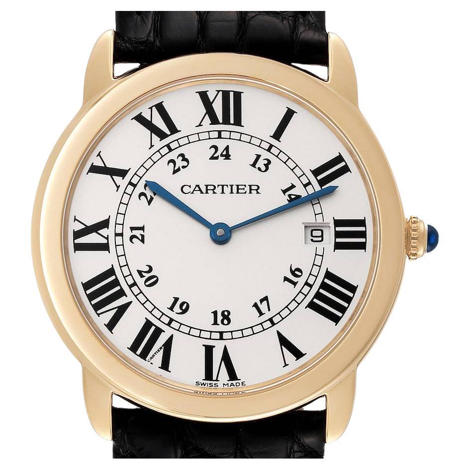 Cartier Ronde Solo Large Yellow Gold Steel Mens Watch W6700455