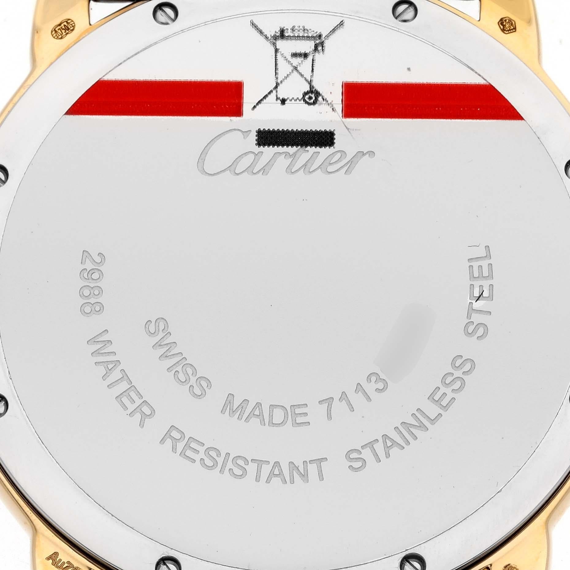 Cartier Ronde Solo 36mm Große Gelbgold Stahl Herrenuhr W6700455 Ungetragene im Angebot 4