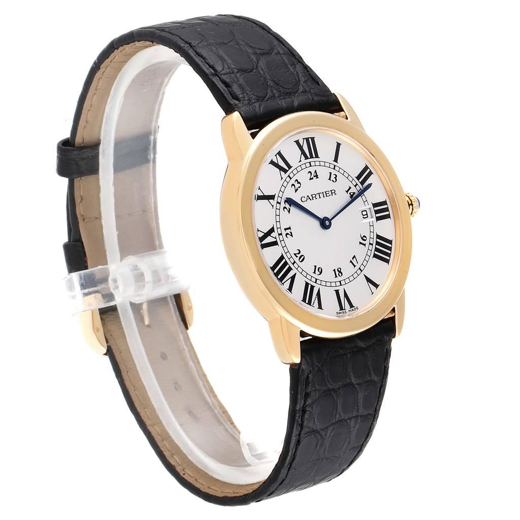 Cartier Ronde Solo Large Yellow Gold Steel Unisex Watch W6700455 In Excellent Condition In Atlanta, GA