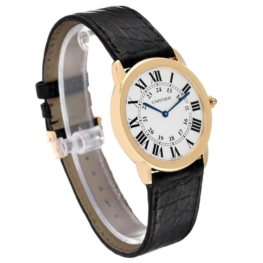Cartier Ronde Solo Große Gelbgold Stahl Unisex-Uhr W6700455 im Zustand „Hervorragend“ in Atlanta, GA