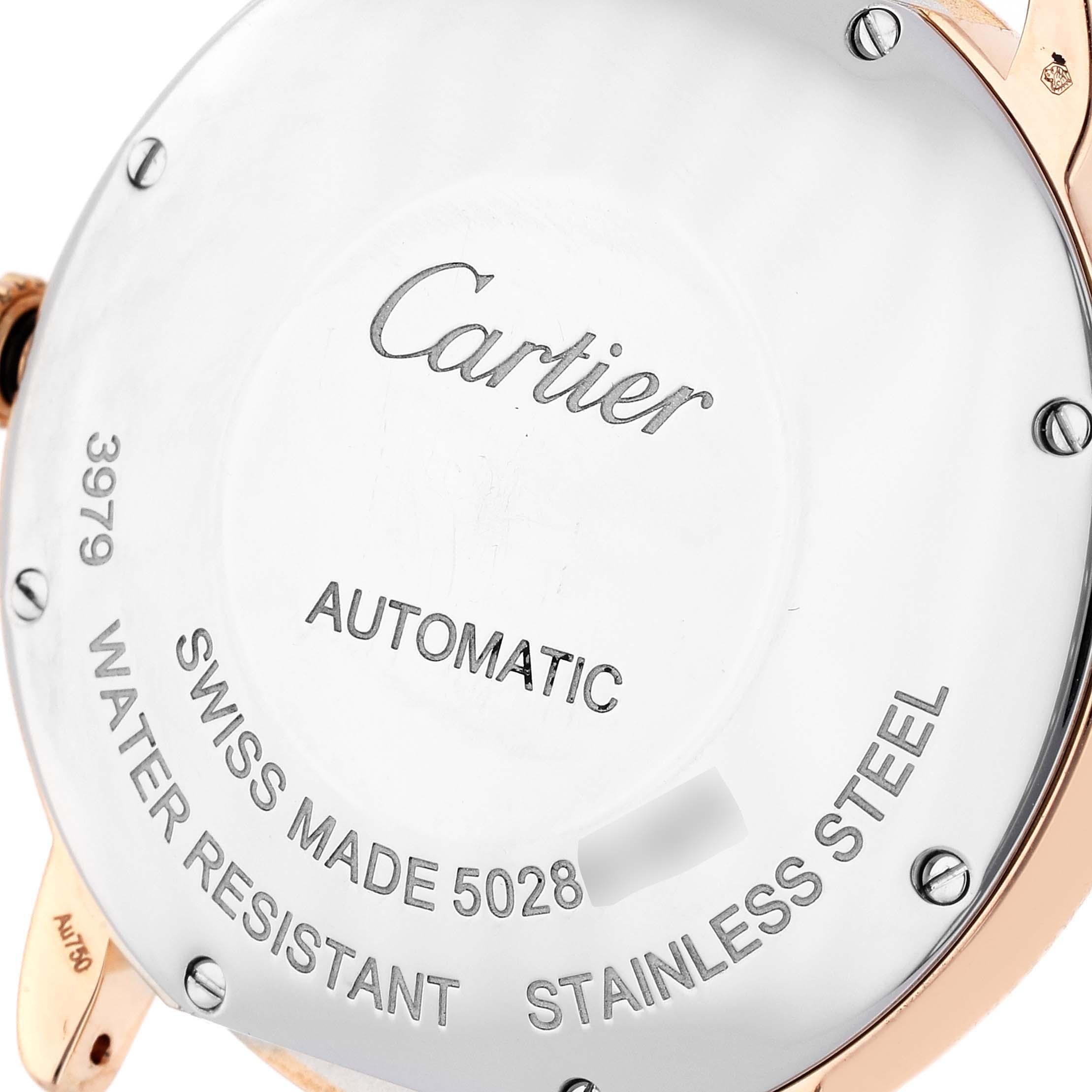 Men's Cartier Ronde Solo 36mm Rose Gold Steel Automatic Mens Watch W2RN0008 Card