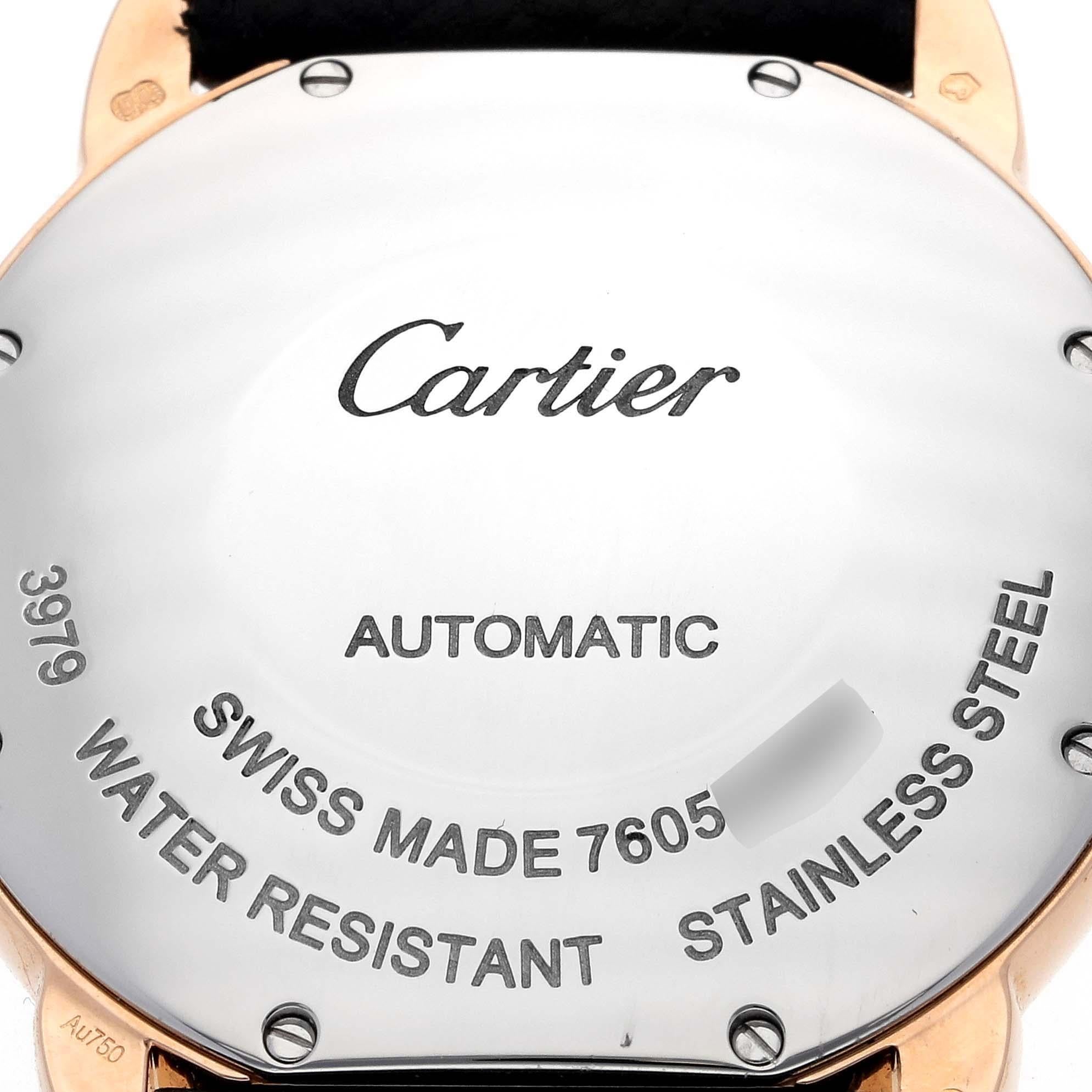 Cartier Ronde Montre automatique pour hommes 36 mm en acier et or rose W2RN0008 avec boîte et papiers d'origine en vente 1