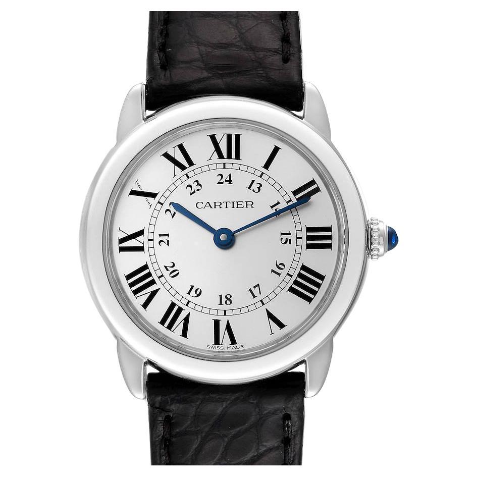 Cartier Tank Solo Yellow Gold Steel Black Strap Ladies Watch W1018755