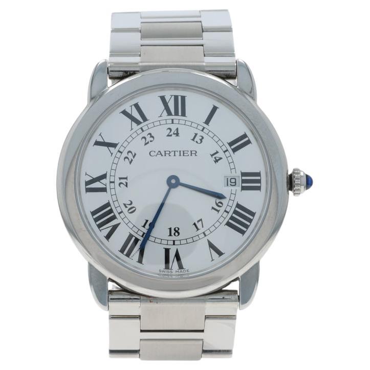 Cartier Ronde Solo de Cartier Sapphire Unisex Watch- Stainless Steel Quartz 3603 en venta