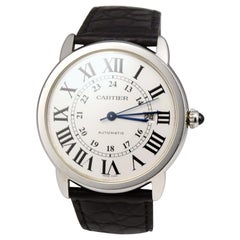 Cartier Ronde Solo in Stainless Steel Black Leather Strap Watch