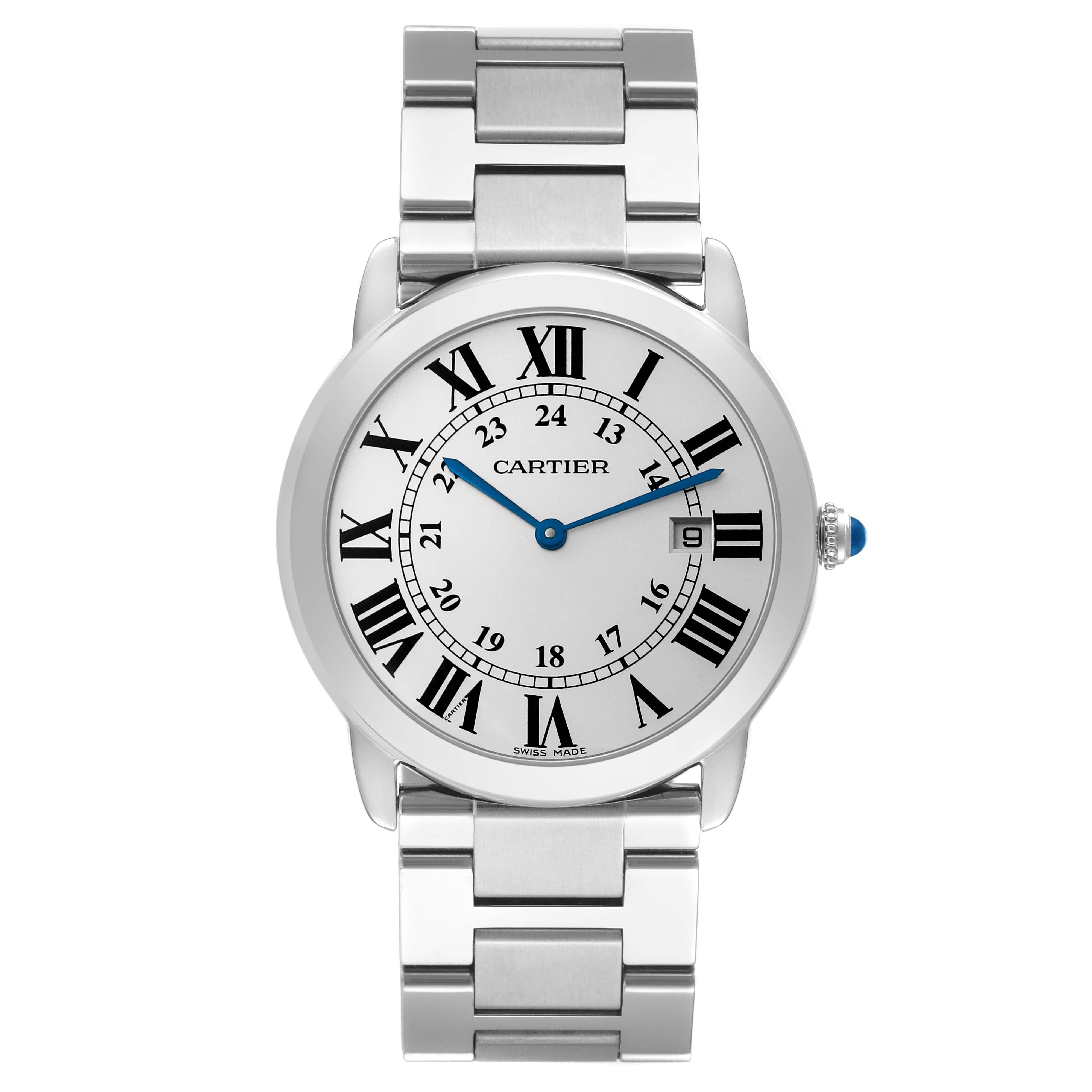 Cartier Ronde Solo Grande montre pour hommes 36 mm en acier W6701005 Pour hommes en vente