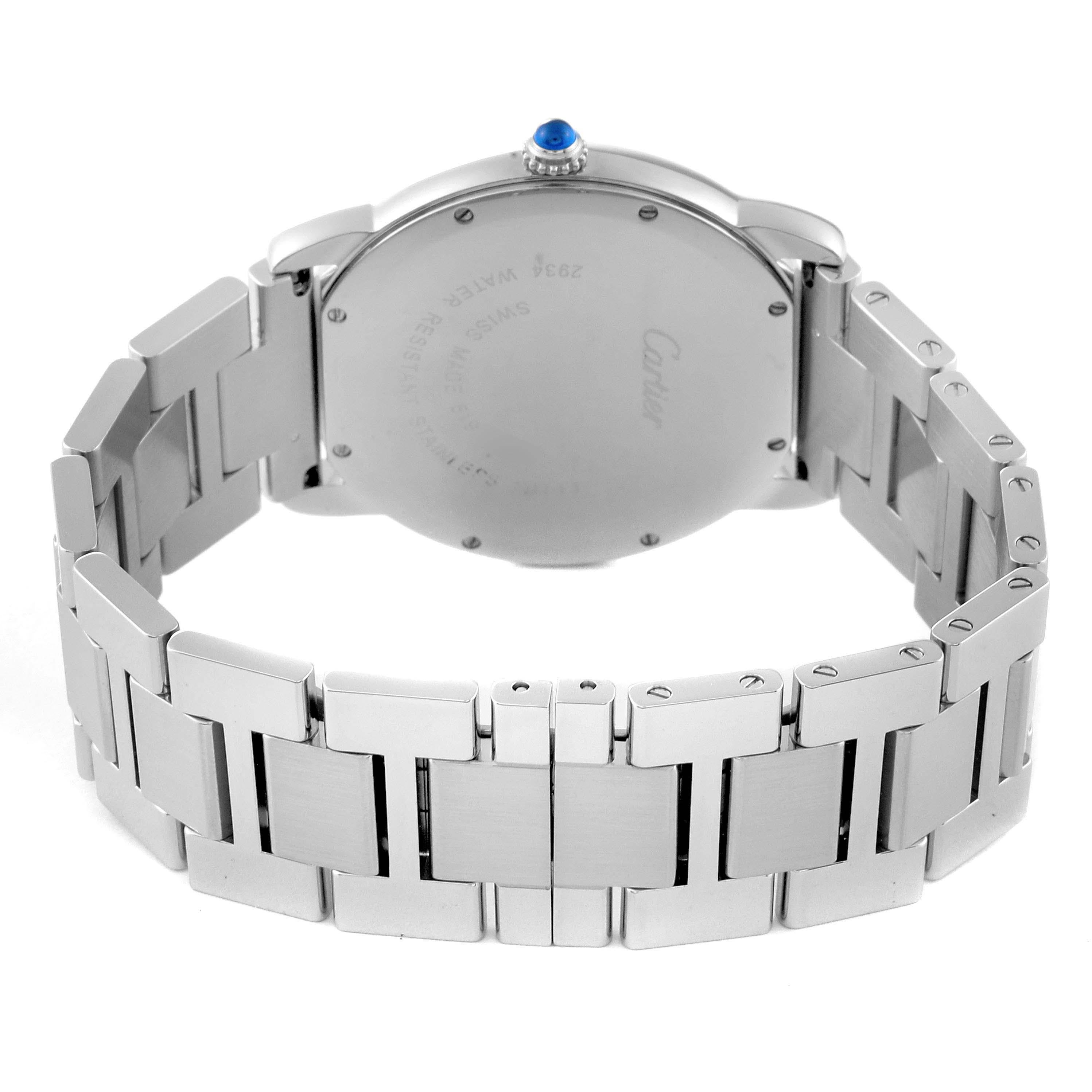 Cartier Ronde Solo Grande montre pour hommes 36 mm en acier W6701005 en vente 4