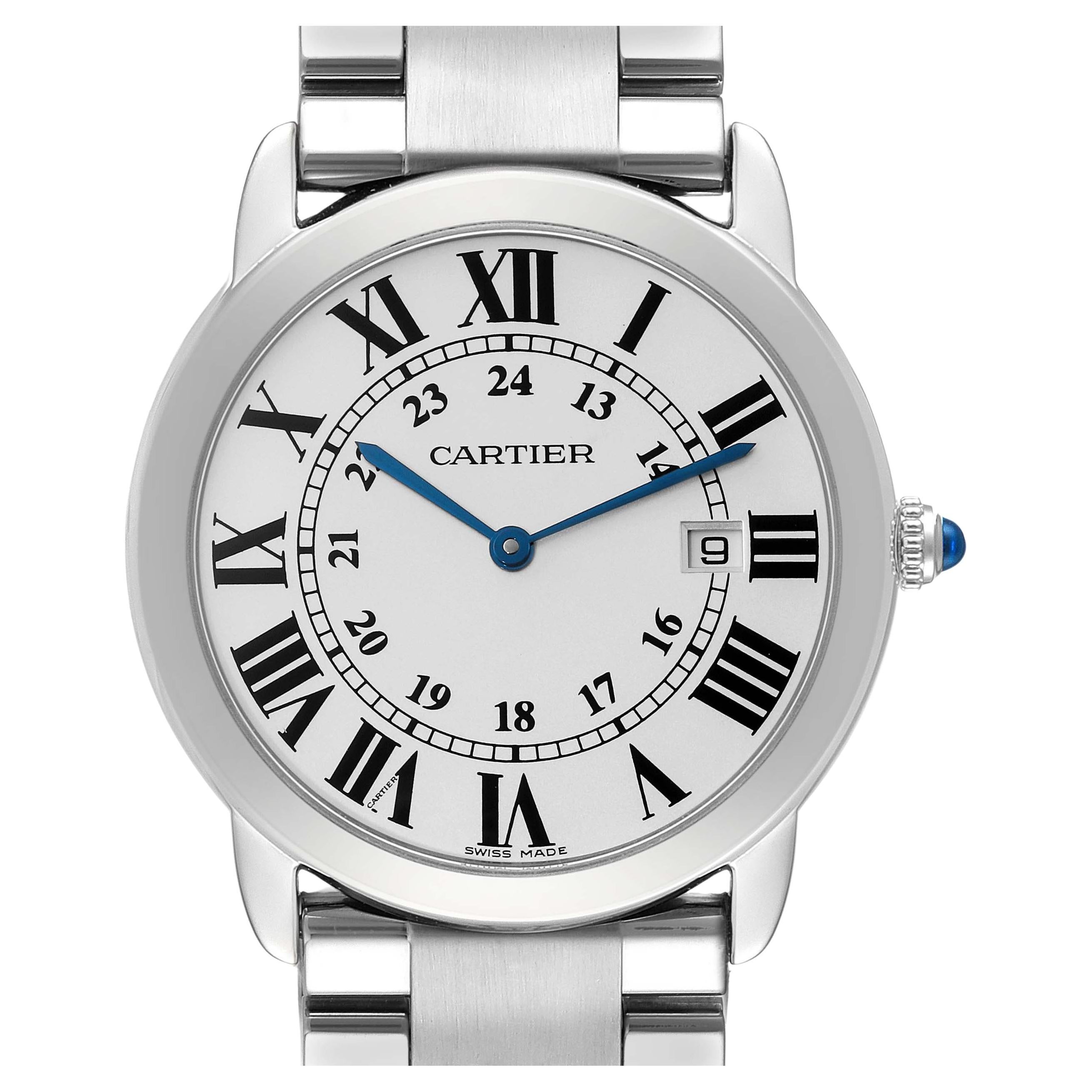 Cartier Ronde Solo Grande montre pour hommes 36 mm en acier W6701005 sur  1stDibs