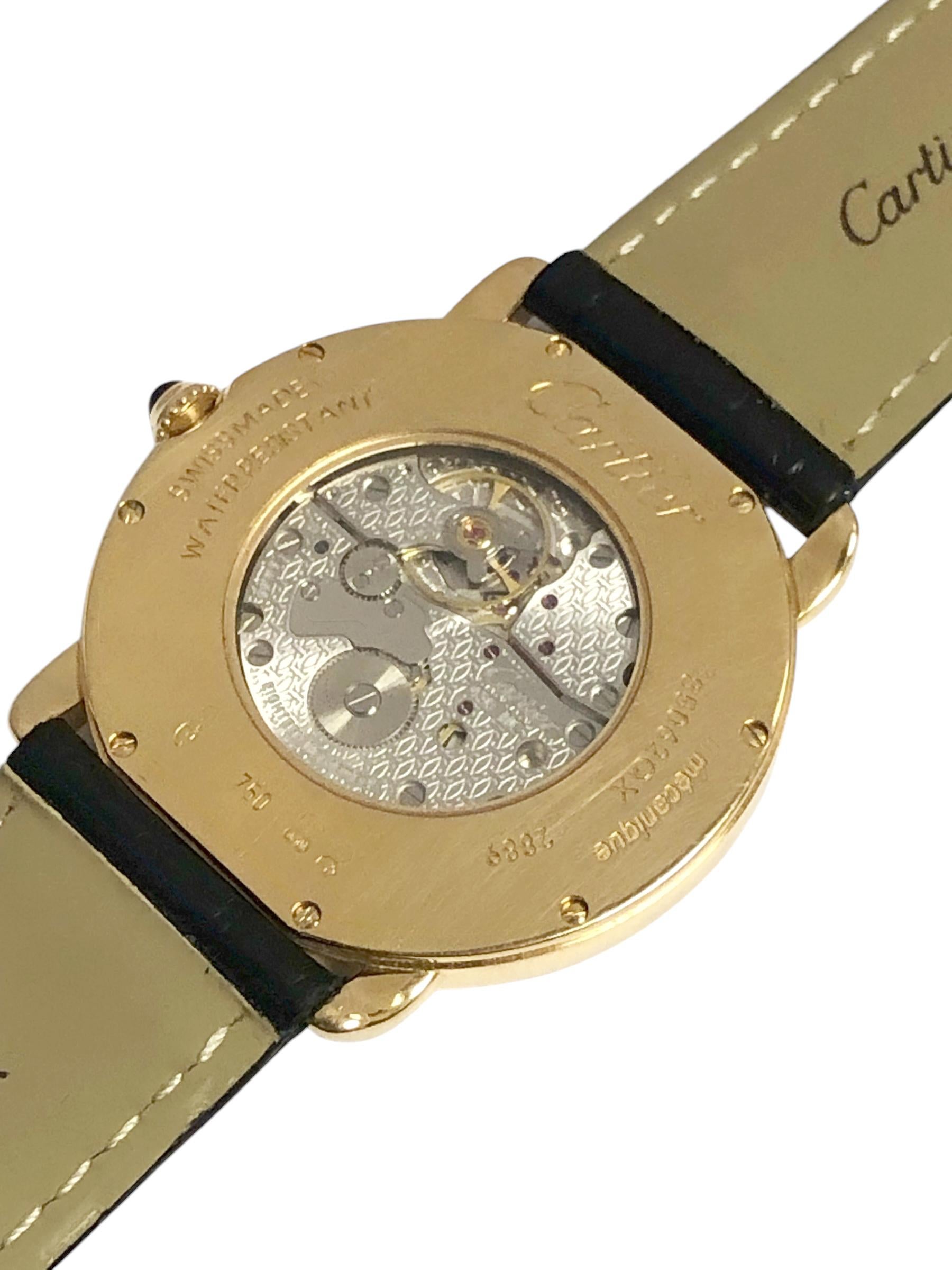 Cartier Ronde Solo Große mechanische Roségold-Armbanduhr im Zustand „Hervorragend“ im Angebot in Chicago, IL