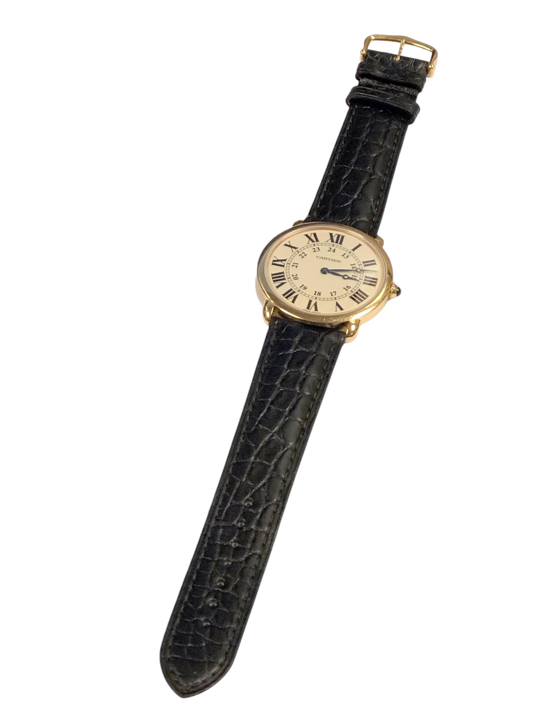 Cartier Ronde Solo Große mechanische Roségold-Armbanduhr im Angebot 3