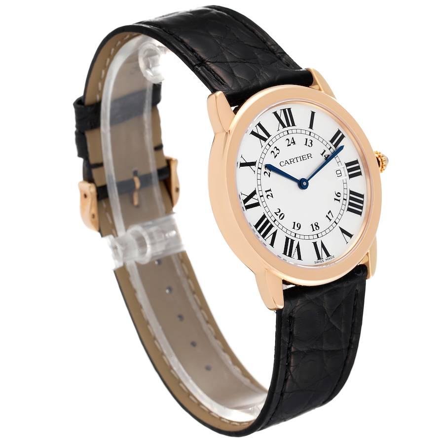 Cartier Ronde Solo Große Roségold Stahl-Herrenuhr W6701008 Box Papiere im Zustand „Hervorragend“ in Atlanta, GA