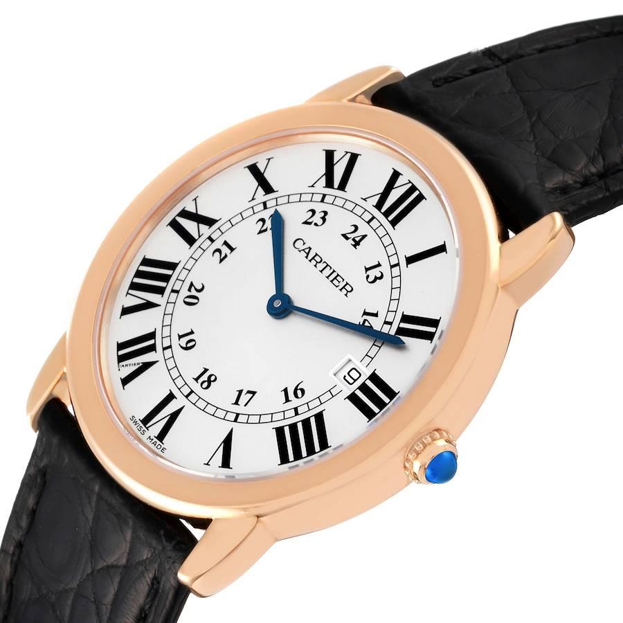 Cartier Ronde Solo Große Roségold Stahl-Herrenuhr W6701008 Box Papiere 2
