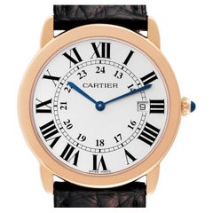Cartier Ronde Solo Large Oro Rosa Acciaio Orologio Uomo W6701008 Scatola Documenti