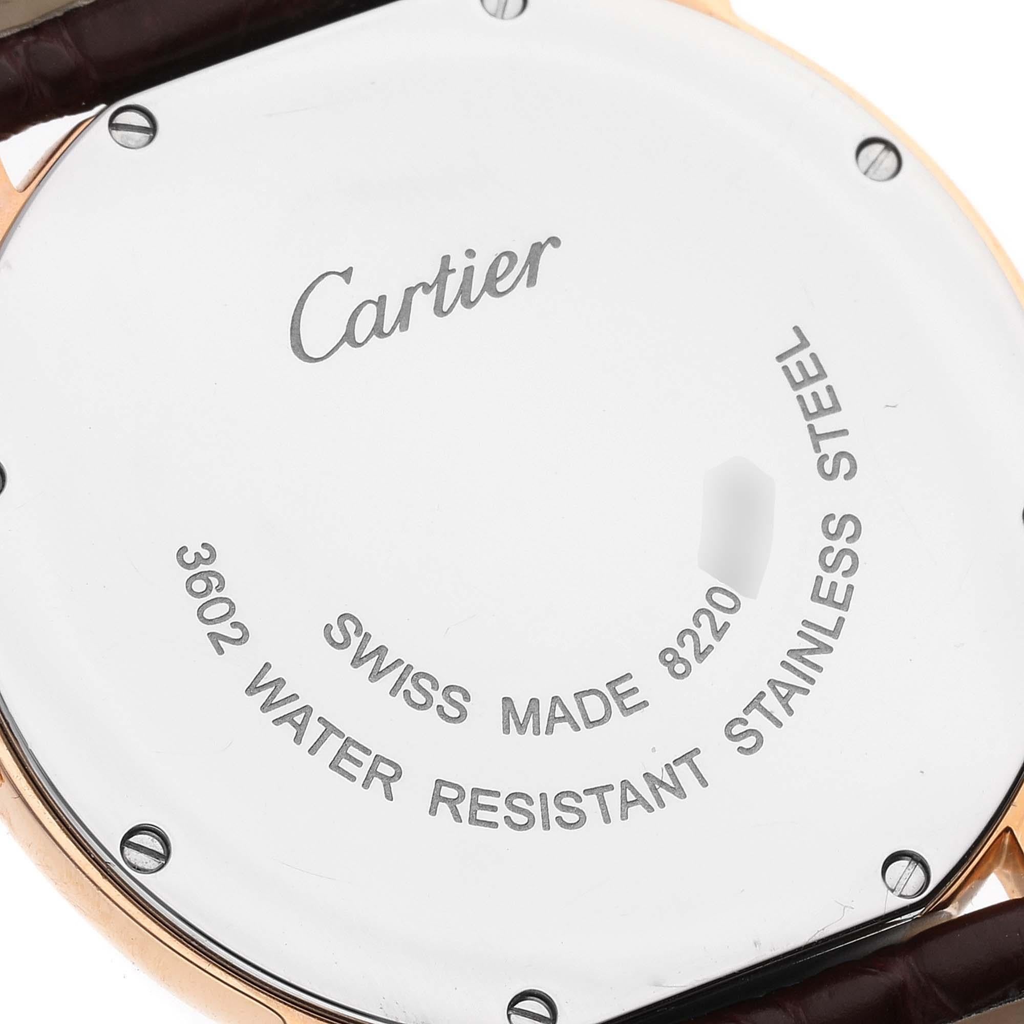 Cartier Ronde Solo Large Rose Gold Steel Mens Watch W6701008 Card In Excellent Condition For Sale In Atlanta, GA