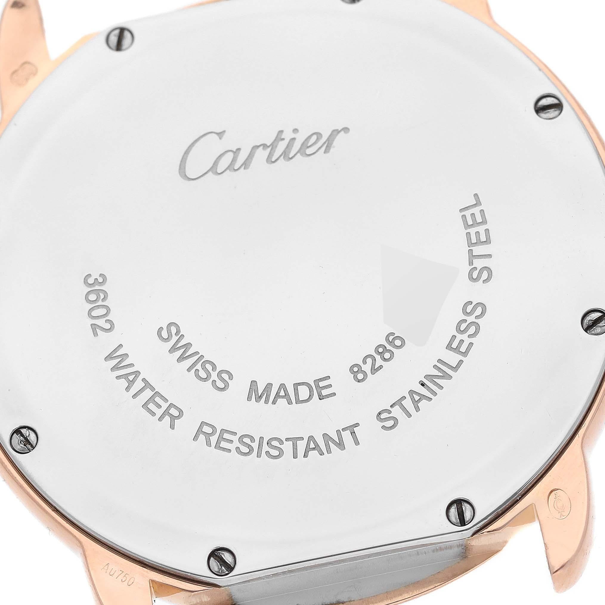 Cartier Grande montre Ronde Solo pour homme en acier et or rose avec papiers W6701008 Excellent état - En vente à Atlanta, GA