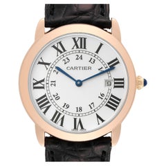 Cartier Grande montre Ronde Solo pour homme en acier et or rose avec papiers W6701008