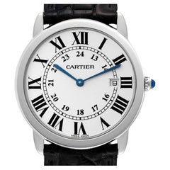 Cartier Ronde Solo Large Silver Dial Steel Mens Watch W6700255