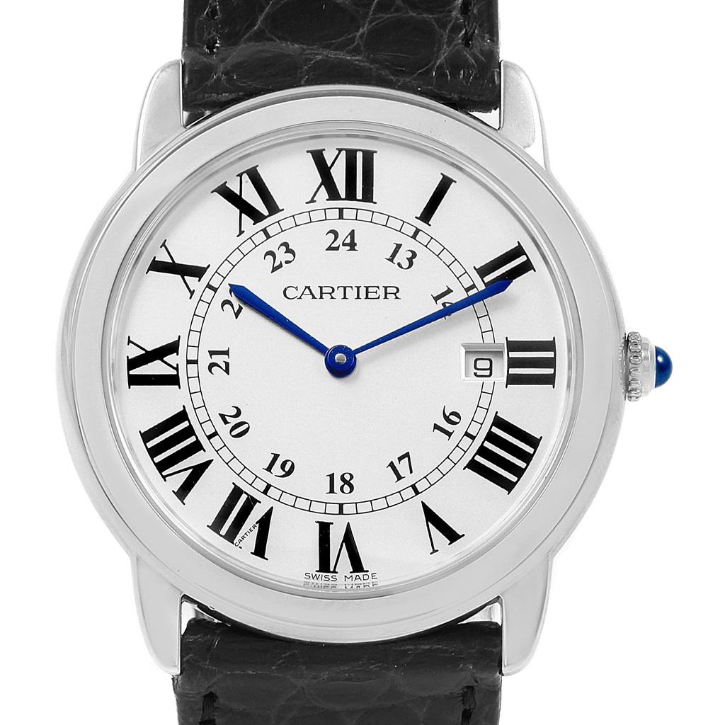 Cartier Ronde Solo Large Steel Silver Dial Unisex Watch W6700255 For Sale 3