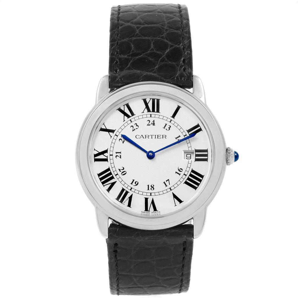 Cartier Ronde Solo Large Steel Silver Dial Unisex Watch W6700255 For Sale 4