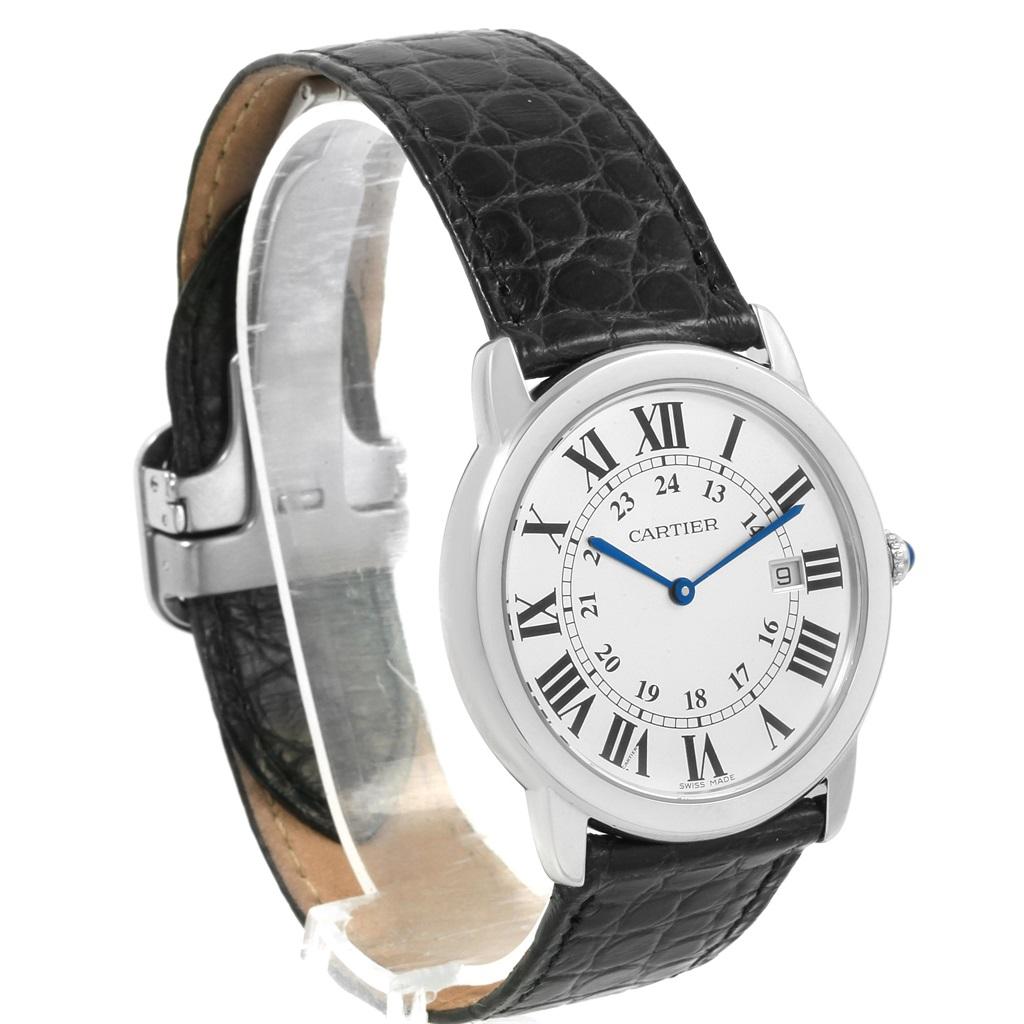Cartier Ronde Solo Large Steel Silver Dial Unisex Watch W6700255 For Sale 5