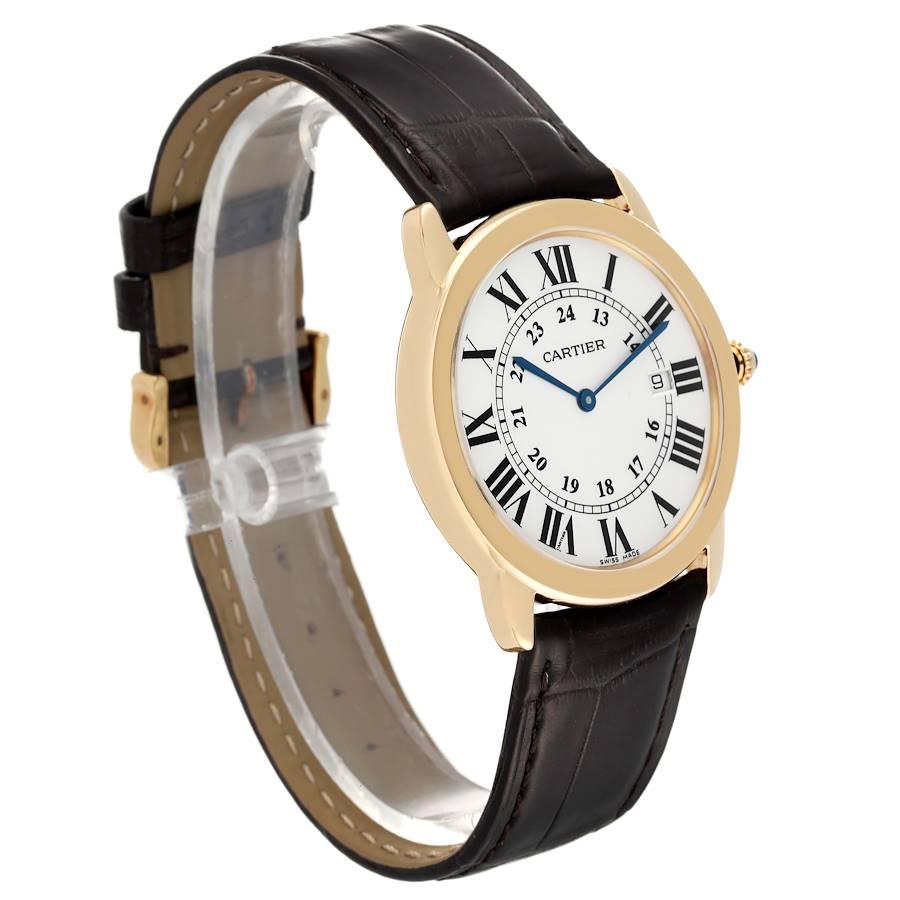 Cartier Ronde Solo Large Yellow Gold Steel Unisex Watch W6700455 In Excellent Condition In Atlanta, GA