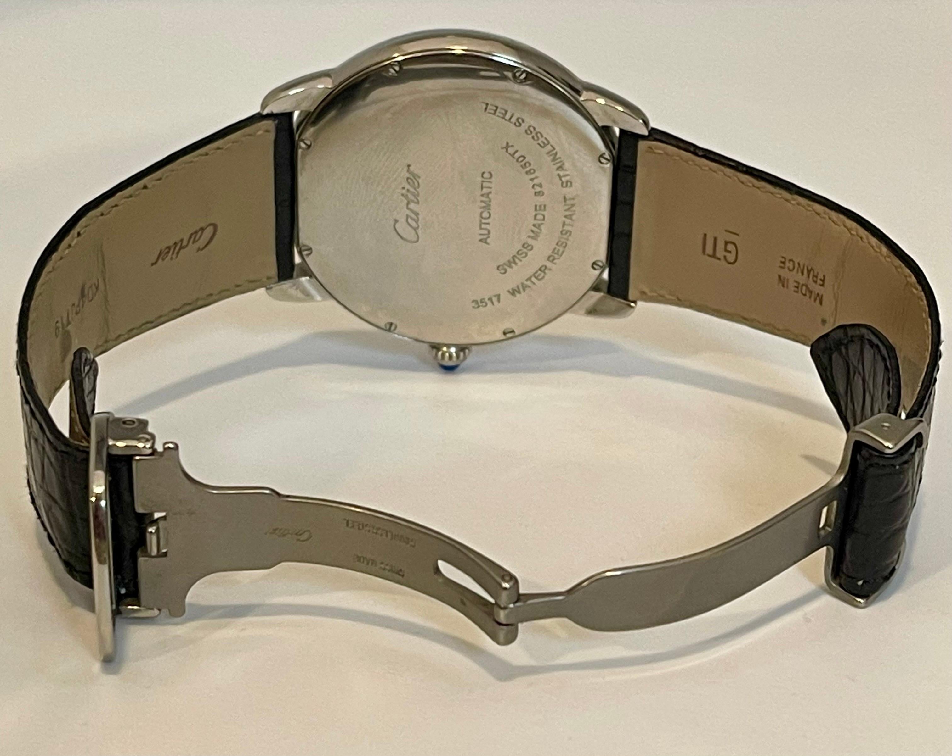 Cartier Montre Ronde automatique en acier pour homme 821650TX, excellent état de conservation 6