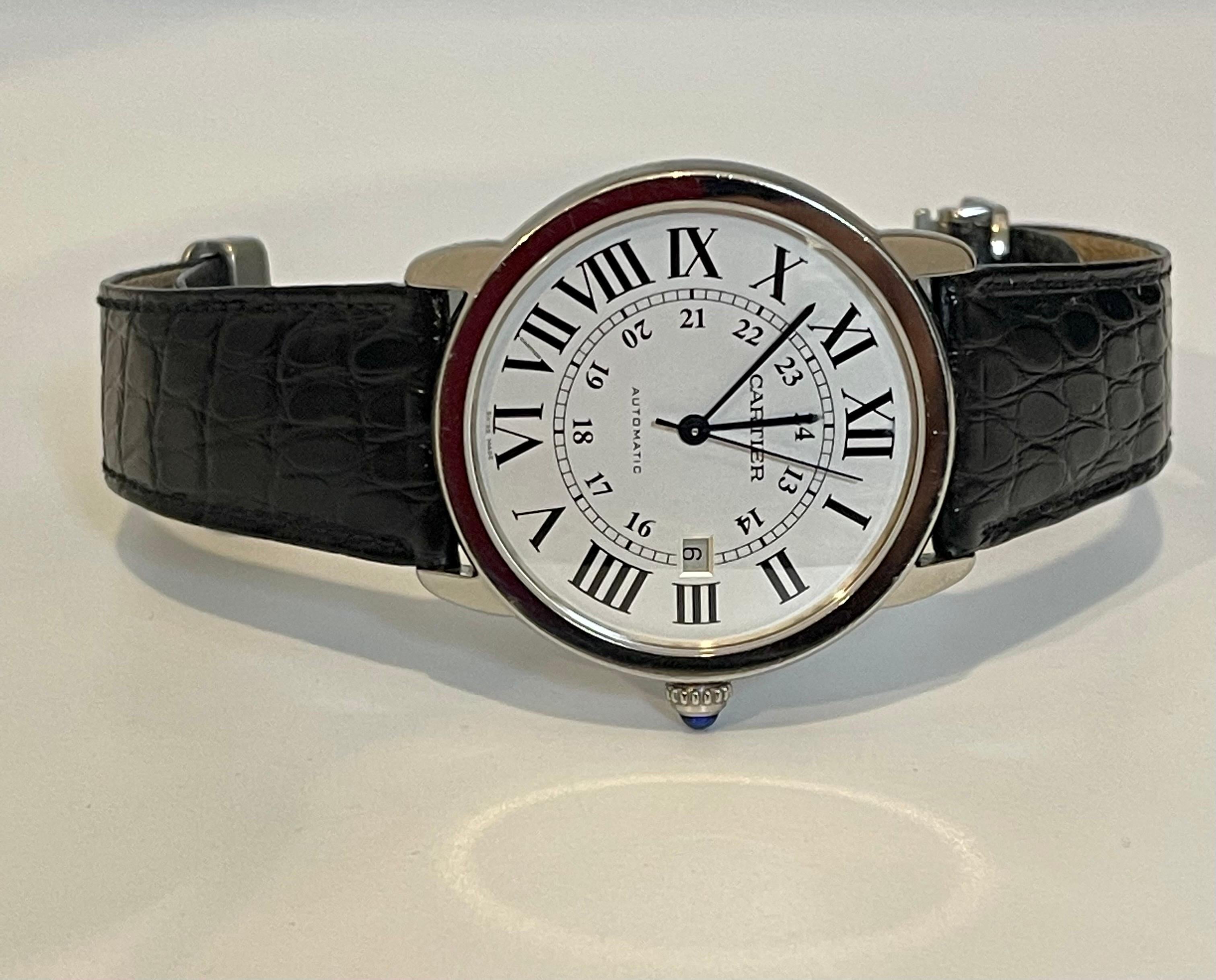 Cartier Ronde Solo Men's Automatic Steel Watch 821650TX, Excellent Cond 5