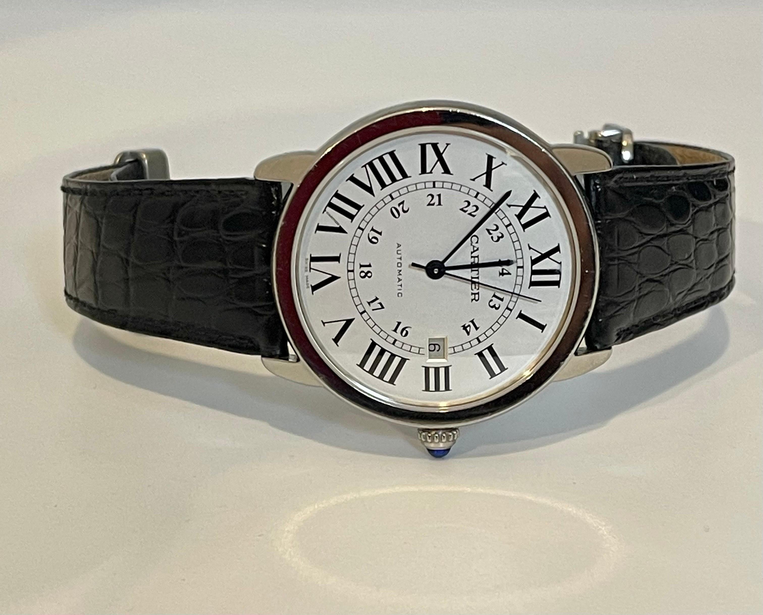 Cartier Montre Ronde automatique en acier pour homme 821650TX, excellent état de conservation 7