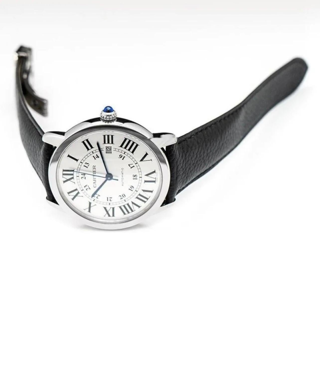 Cartier Montre Ronde automatique en acier pour homme 821650TX, excellent état de conservation Excellent état à New York, NY