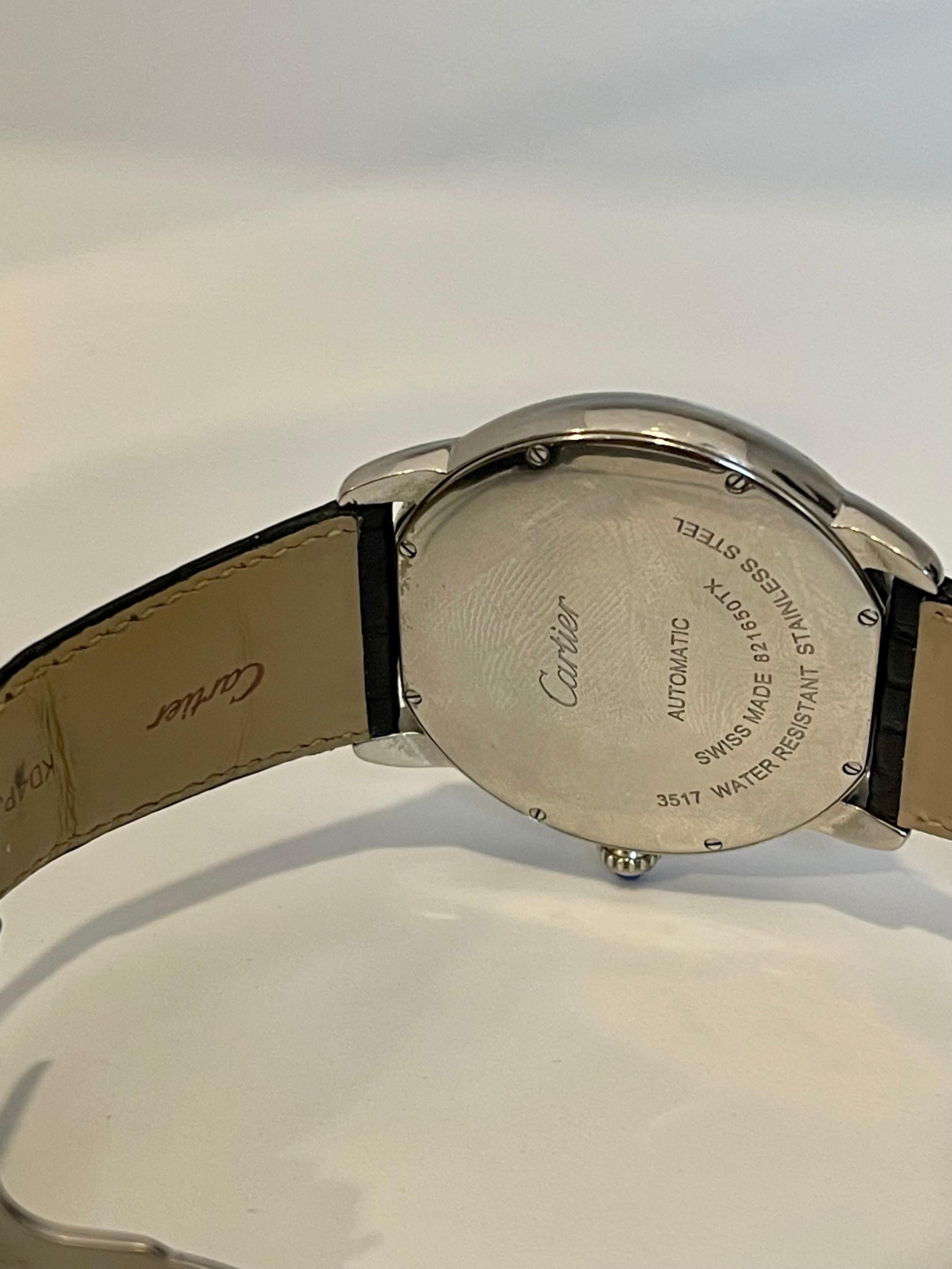  Cartier Montre Ronde automatique en acier pour homme 821650TX, excellent état de conservation Pour hommes 