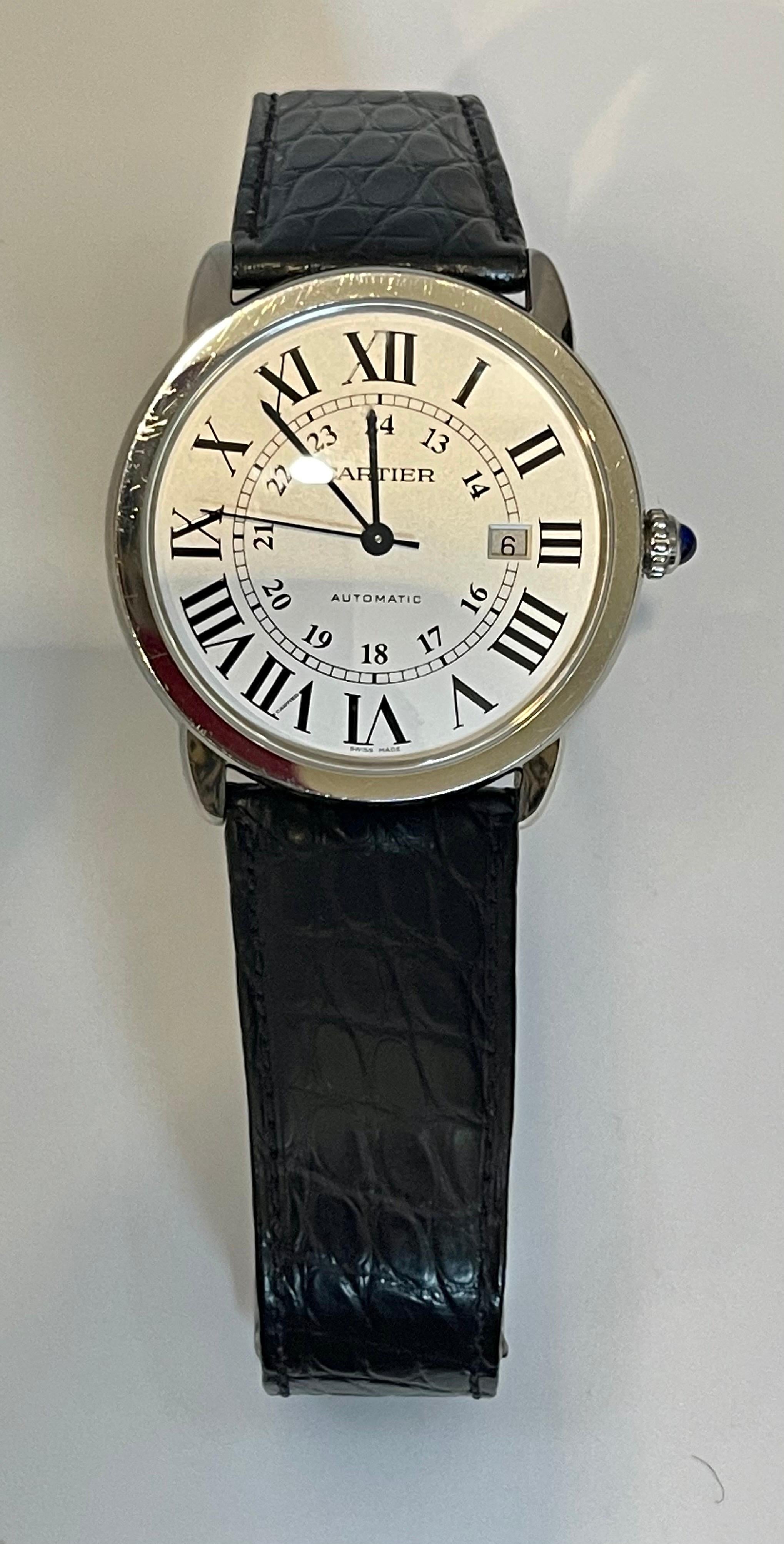 Cartier Ronde Solo Men's Automatic Steel Watch 821650TX, Excellent Cond 2