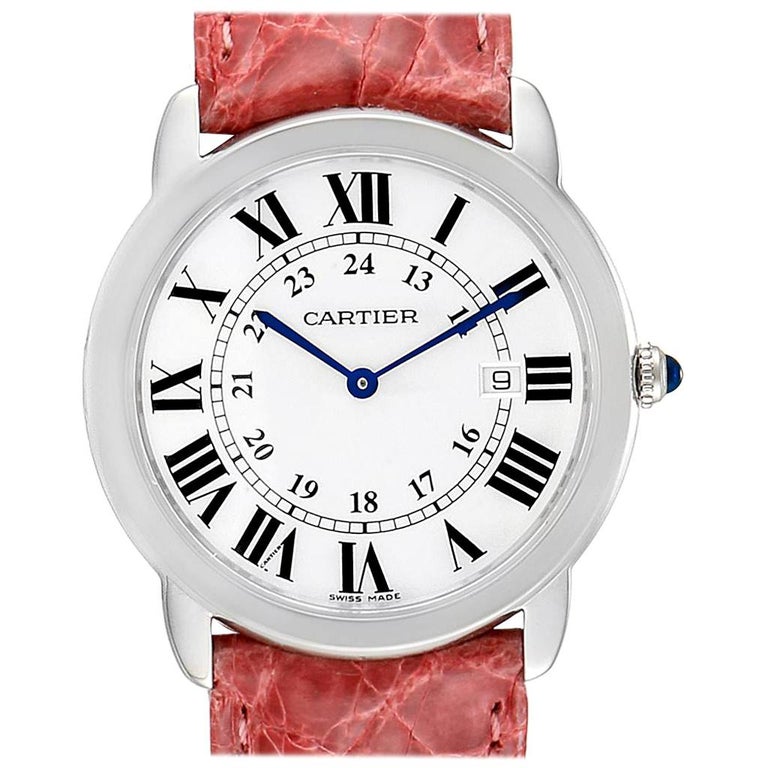 Cartier Ronde Solo Pink Strap Large Unisex Watch W6700255 Box Papers ...