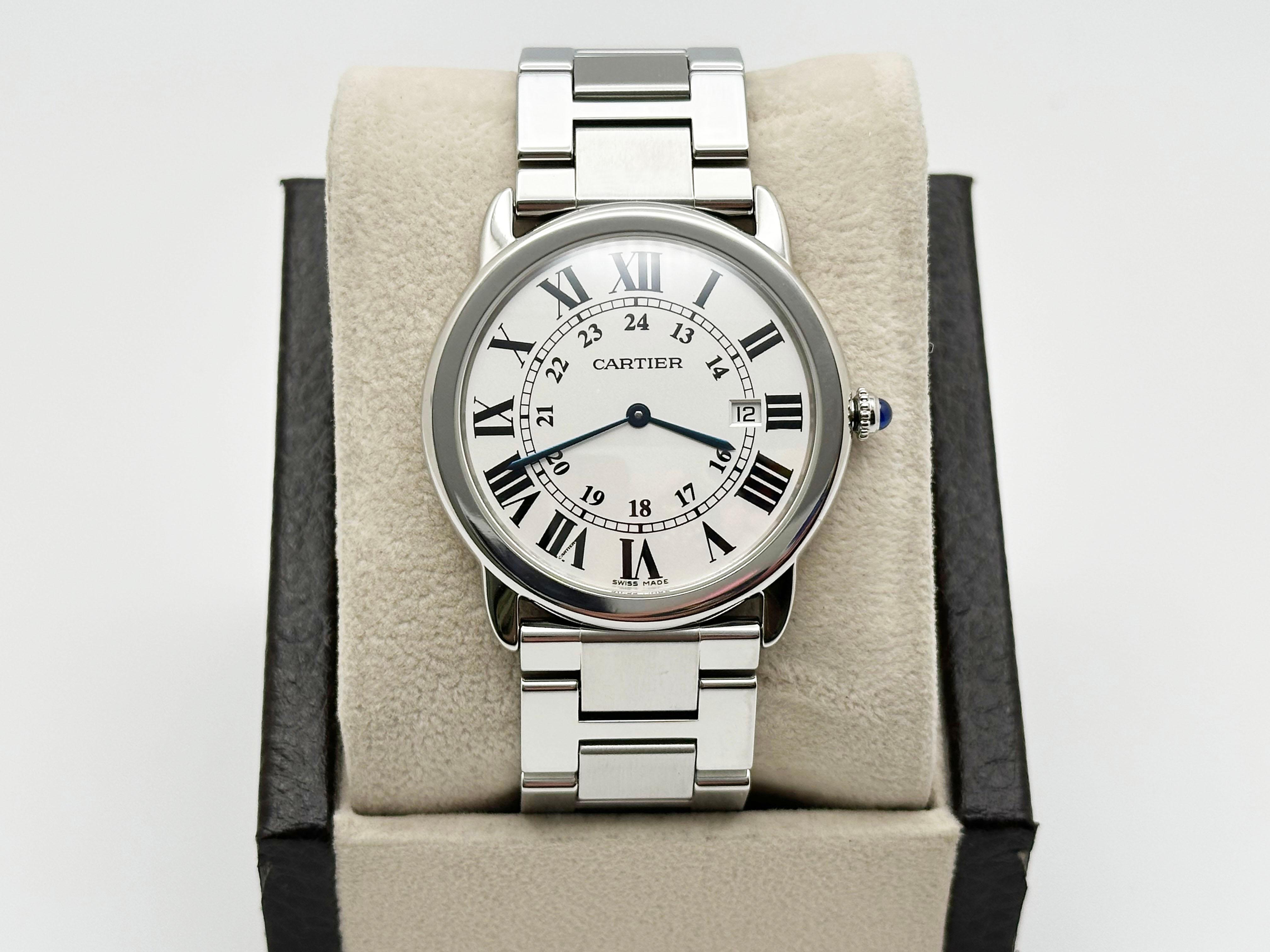 Cartier Ronde Solo Ref 2934 36mm Edelstahl im Zustand „Hervorragend“ in San Diego, CA