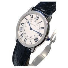 Cartier Ronde Solo Ref 3603 Steel Quartz Calendar Wrist Watch