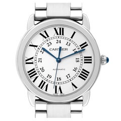 Cartier Ronde Solo Silver Dial Automatic Steel Ladies Watch WSRN0012 Box Card