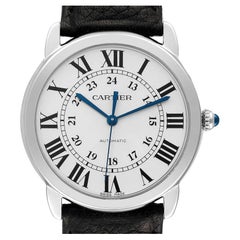 Cartier Ronde Solo Silver Dial Automatic Steel Mens Watch WSRN0021 Card