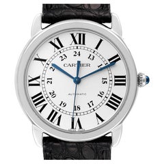 Cartier Ronde Solo Silver Dial Black Strap Automatic Watch WSRN0021