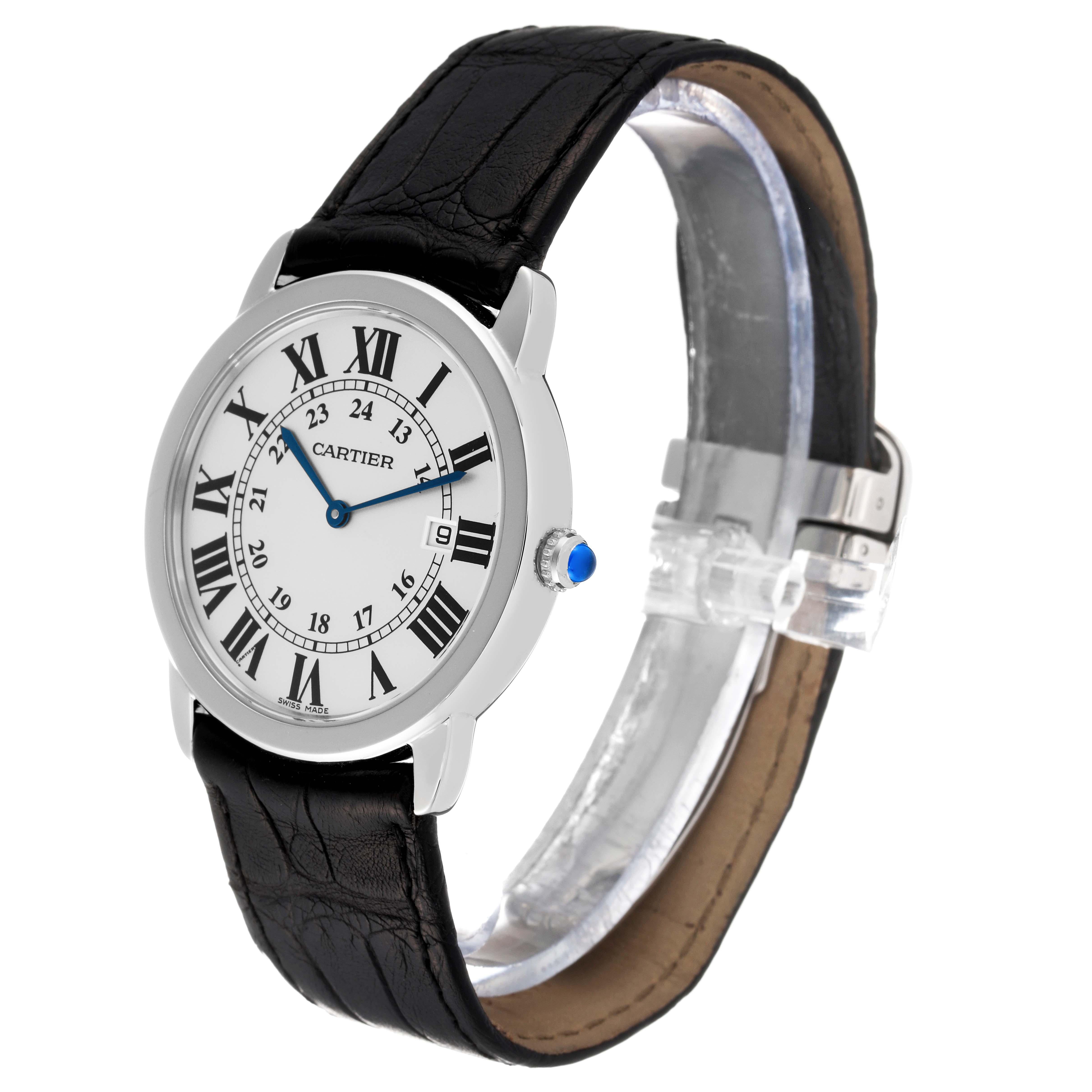 Cartier Ronde Solo Silver Dial Quartz Steel Ladies Watch WSRN0029 For Sale 2