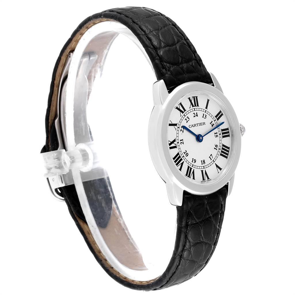 Cartier Ronde Solo Silver Dial Steel Ladies Watch W6700155 In Excellent Condition In Atlanta, GA