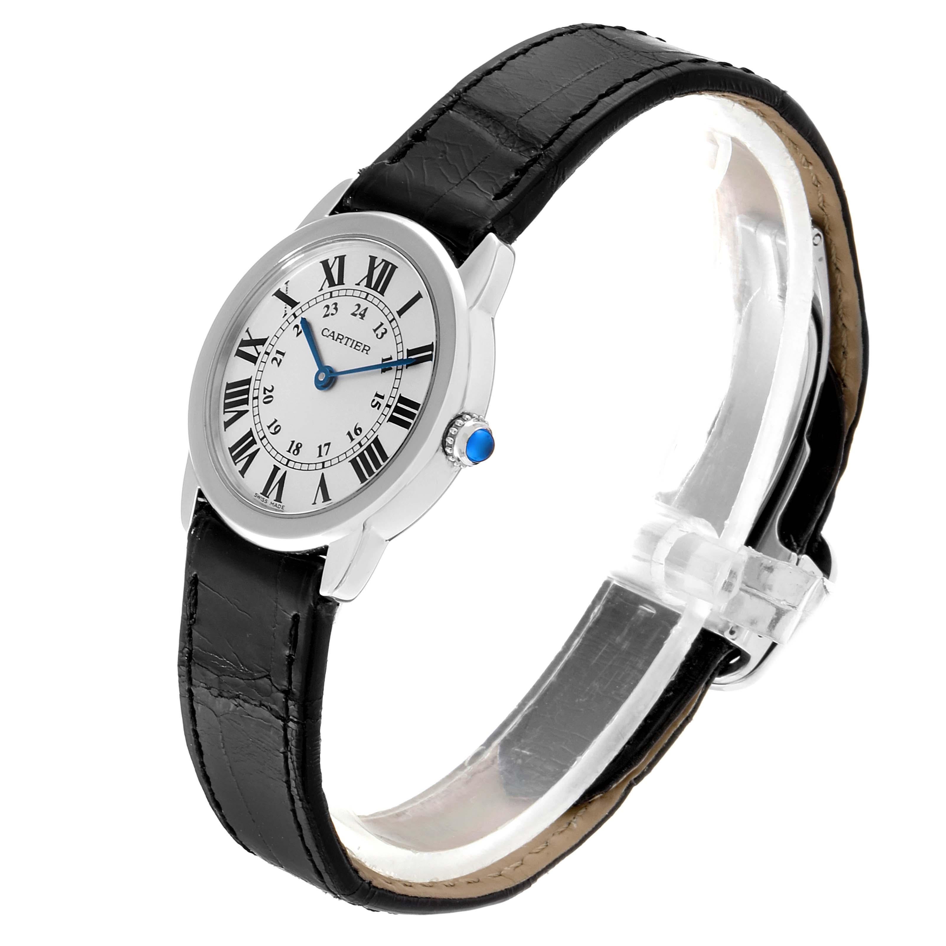 Cartier Ronde Solo Silver Dial Steel Ladies Watch W6700155 In Excellent Condition In Atlanta, GA