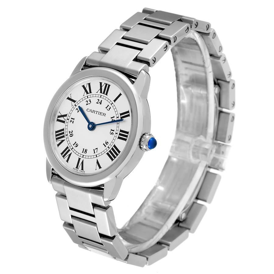 Cartier Ronde Solo Damenuhr aus Edelstahl mit Quarz W6701004 1