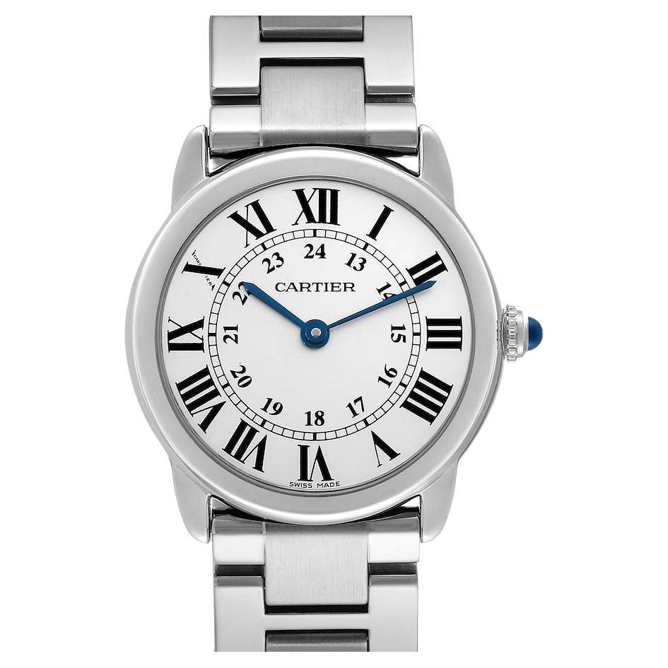 Cartier Ronde Solo Damenuhr aus Edelstahl mit Quarz W6701004