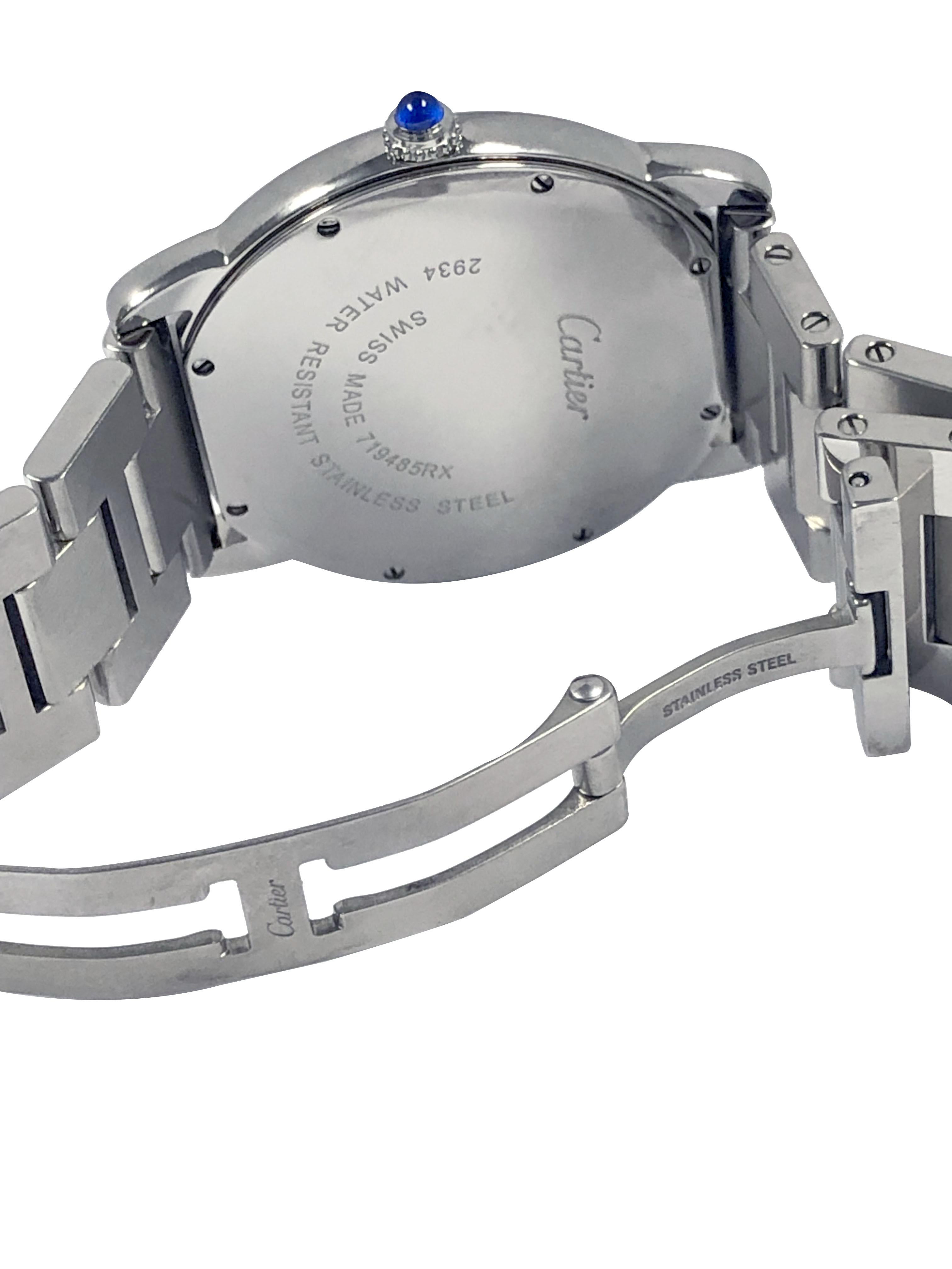 Cartier Ronde Solo Orologio da polso al quarzo di grandi dimensioni in acciaio inossidabile In condizioni ottime in vendita a Chicago, IL