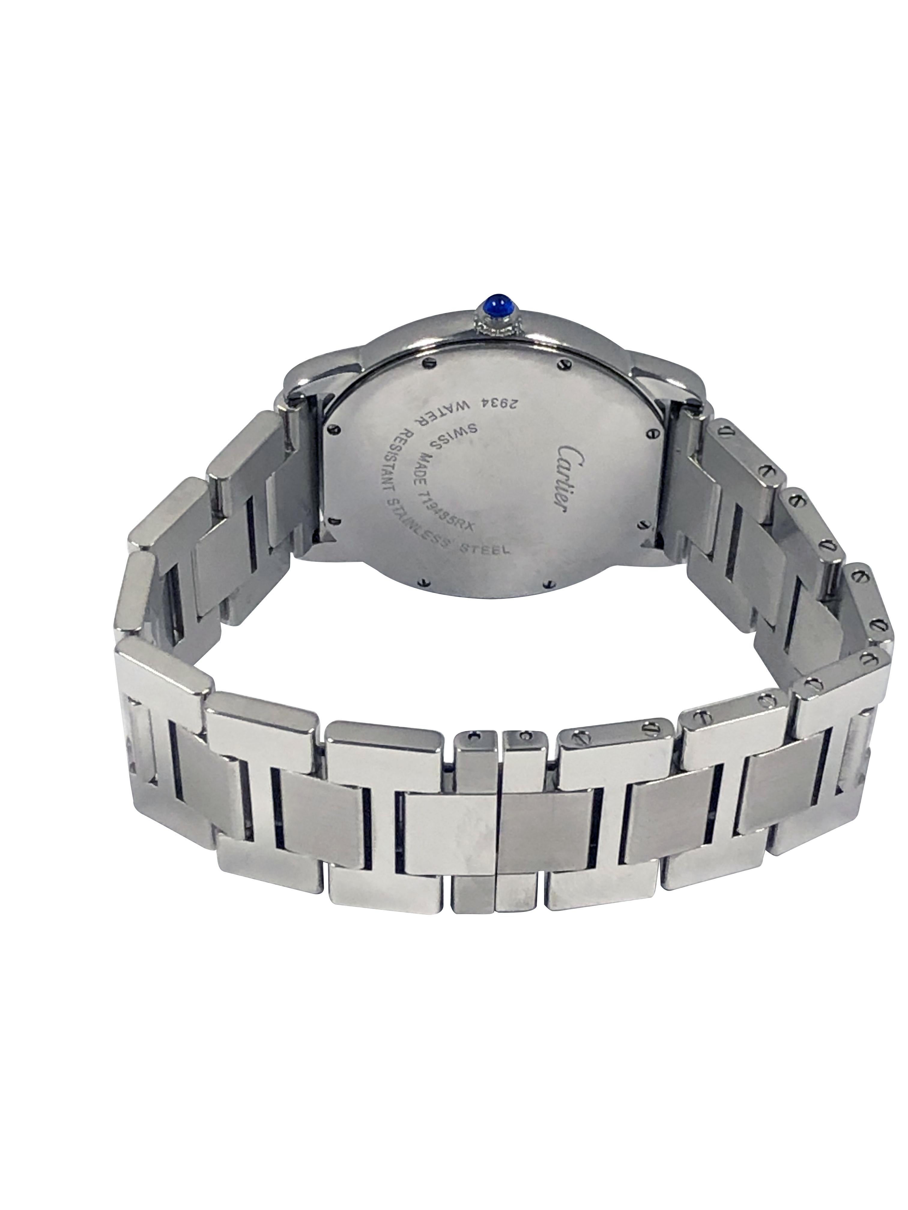 da uomo o donna Cartier Ronde Solo Orologio da polso al quarzo di grandi dimensioni in acciaio inossidabile in vendita