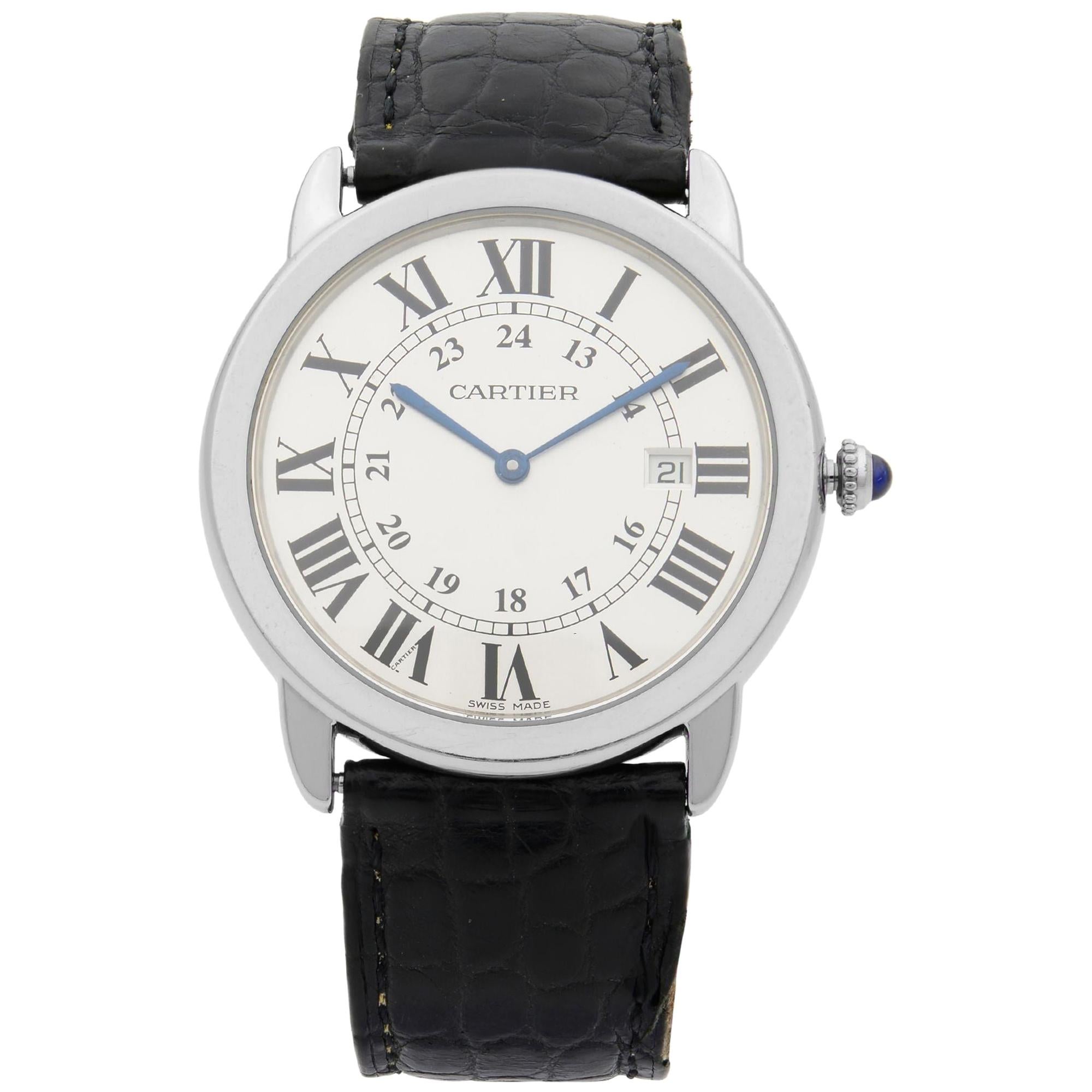 Cartier Ronde Solo Stainless Steel Silver Dial Date Quartz Unisex Watch W6700255